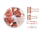 DELI Paper clips-pins-binder clips PINK-GOLD, set of 72 pieces