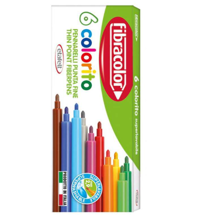 Fibracolor Colorito fiber pen 6 colors