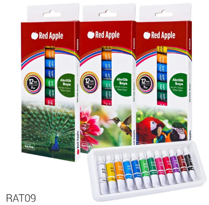 RED APPLE ACRYLIC COLOR 12X9ml